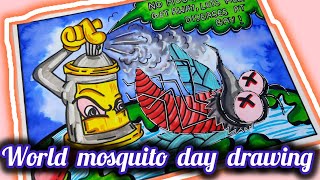 World Mosquito Day Poster | Dengue Awareness Poster | Mosquito Day Drawing | Mosquito Day Poster