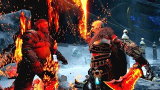 Young kratos makes Thor Forfeit | Young Kratos VS. Thor Boss Fight | Black Bear Armor set