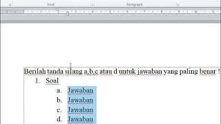 CARA PEMBUATAN FORMAT SOAL UJIAN