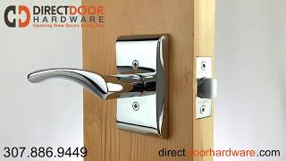 Emtek Triton Lever Handle with Neos Rosette in Polished Chrome