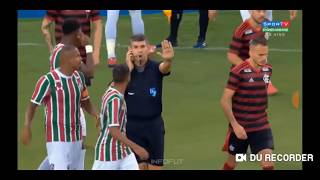 FLU 1  X 2 FLA MELHORES MOMENTOS POLÊMICO