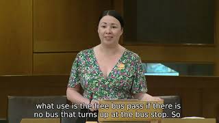 Monica Lennon MSP asks the Scottish Government what use is a free bus pass if there is no bus.