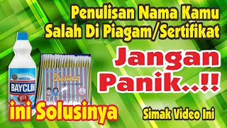 cara menghapus tinta spidol permanen di kertas / piagam