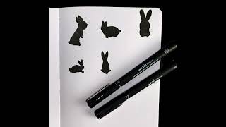 Draw rabbit🐇 silhouettes in under 5 minutes 🐇✨ #howtodraw #rabbits