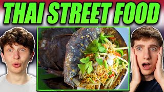 Americans React to Crazy Exotic Street Food in Thailand!