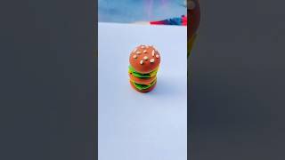 DIY clay Burger 🍔/burger making by super clay#clay #clayart #airdryclay #shorts #ytshorts