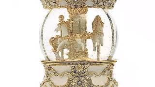 luxurious Gold Color Carousel (Merry-Go-Round) Music Snow Globe. good-goods-online.com