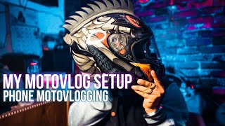 My MOBILE📱MotoVlogging Setup 📷 | Professional Helmet MotoVlog phone se