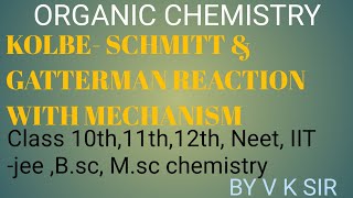 KOLBE- - Schmitt and GATTERMAN REACTION WITH MECHANISM for pyrrole class M.sc, B.sc ,Net ,Neet, Set