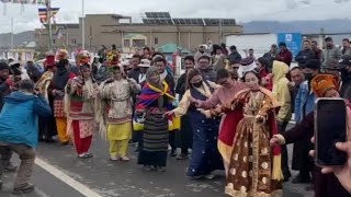 before his holiness Dalai Lama arrived at Ladakh | dancing on street