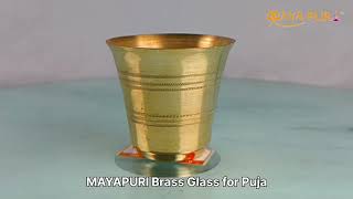 MAYAPURI Pital Pooja Glass/Mini Brass Glass for Daily Puja (Pack 2 pcs)