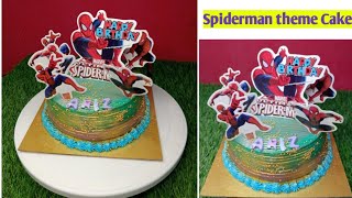 Easy spiderman paper topper cake design🕷️  DIY Spiderman Topper Birthday Cake Decoration🕷️ #youtube