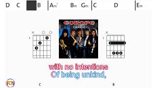 EUROPE Carrie FCN GUITAR CHORDS & LYRICS