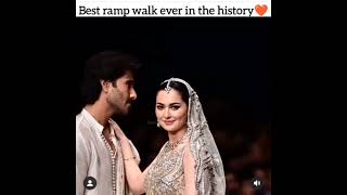 Hania Amir and Feroze Khan’s ramp walk #shorts #haniaamir #ferozekhan