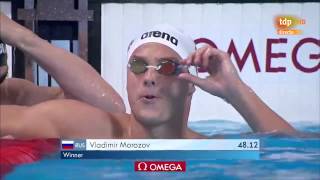 Вольный стиль 100 метров фальстарт Морозова дисквалифицирован Morozov DQ Kazan 2015