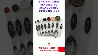 Spring Chef Magnetic Measuring Spoons Set | Dual Sided | Stainless Steel | Fits in Spice Jars