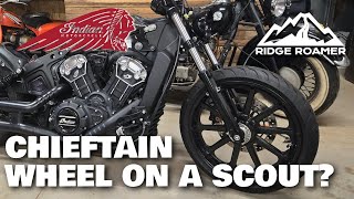 Will An Indian Chieftain 19" Front Wheel Fit On A Scout?  Project MURICA Test Fit