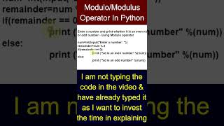 modulus operator in python #viralshorts #bintuharwani #pythonforbeginners #modulusoperator #modulus