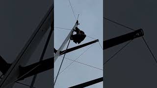 Me freaking out going up the mast of our sailboat. #sailingaguaazul #boatlife #sailboat