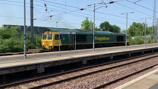 Freightliner 66591 passing Biggleswade on 4E24 London Gateway - Leeds FLT - 24/06/20