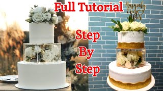 Wedding Anniversary Cake | Anniversary Cake With Hexagon Spacer | Anniversary Spacer Cake Ideas