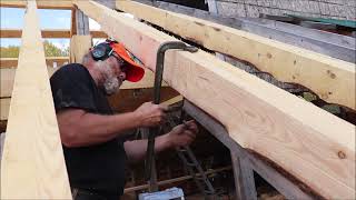 This Will Take Some Time. Installing Rafter Side Plates On Our Off Grid Post And Beam Building.