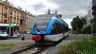 Železniční přejezd s tramvajovou tratí v Olomouci 13.7.2020