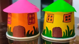 how to make a paper cup house| diy craft suchi creative craft