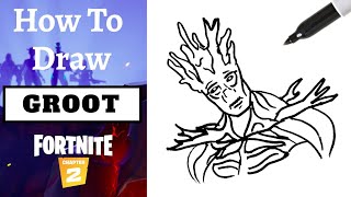 How To Draw GROOT Fortnite Skin EASY!