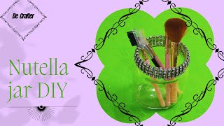 DIY Nutella jar make up brush holder