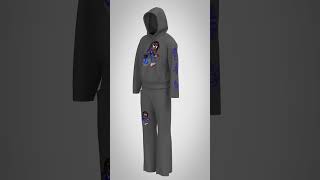 Clo3d 360 animation: Hoodie and Flare Pants #clo3d #clo3dtutorial