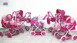 Fei Li Stroller doll pram fit dolls up 18 inches, doll buggy for kids