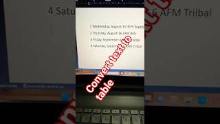 MS word tutorial:How to convert text to a table in MS word|#learning #skills