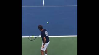 Roger Federer amazing Slow Motion one handed backhand in tennis practice #RogerFederer #Federer