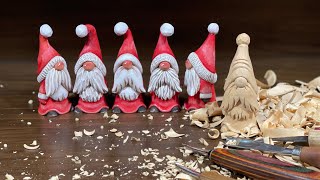 심플한 작은산타 조각하기 Carve a Simple little Santa Claus