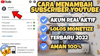 Aman Dan Lolos Monetize !! Cara Menambah Subscriber YOUTUBE Dengn Cepat, Tanpa Aplikasi Terbaru 2022