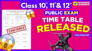 Public Exam Time Table 2025 Released |10th 11th & 12th  | Live Discussion #nevergiveup