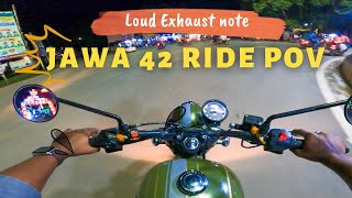 Jawa 42 Pure Ride Pov || Jawa 42 raw exhauste note