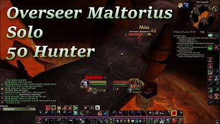 Overseer Maltorius solo, WoW Classic Hardcore (50 Hunter)