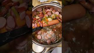 Home made veggie soup  and German potato cakes