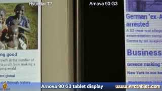 Arnova 90 G3 tablet vs Hyundai T7 displays compared (~100 euros tablets)