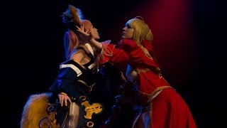 Caster (FoxLady) & Saber (Hanae) Cosplay Act Fate/EXTRA. 2014