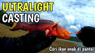 Dapat Ikan Enak saat Casting di Pinggir laut yang surut || mancing ikan karang