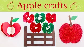 3 Easy Apple crafts for kids🍎| Autumn/Fall craft ideas🍁| Apple stamping, Bubble wrap Apple🍎