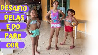 DESAFIO NA ÁREA DA PISCINA COM  ELAS  QUEM VAI LEVAR BALDE DE ÁGUA ?