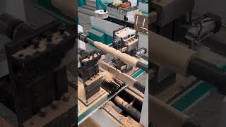 dual-axis four-knife CNC woodworking lathe process stair table leg turning and drilling in one go!