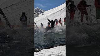 Boys Pond Skim - Water Slide Challenge Grimentz [31] #skiing #ski #switzerland #suisse #schweiz