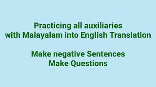 Auxiliaries Practice/Sentence Translation into English