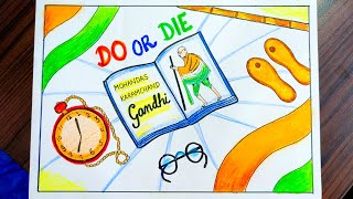 Gandhi Jayanti drawing/ Gandhiji drawing easy/ How to draw Gandhi Jayanti poster/ 2nd Oct drawing