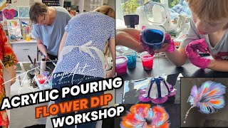 174 Acrylic Pouring - 'Flower Dip' Mini Workshops! Pt1 🥰😍🌺